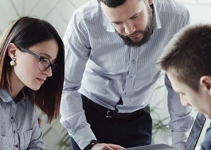 Consultores analizando datos